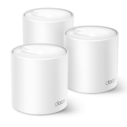 TP-LINK Deco X50 (3-pack) AX3000 Whole Home Mesh Wi-Fi 6 System | TP-LINK | Whole Home Mesh Wi-Fi 6 System | Deco X50 (3-pack) | 802.11ax | 574+2402 Mbit/s | Ethernet LAN (RJ-45) ports 3 | Mesh Support Yes | MU-MiMO Yes | No mobile broadband | Antenna type Internal