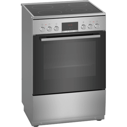 Bosch | Cooker | HKR39A250U | Hob type Vitroceramic | Oven type Electric | Stainless steel | Width 60 cm | Depth 60 cm | Electronic ignition | Grilling | LED | Energy efficiency class A | 66 L