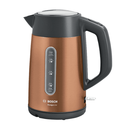 Bosch TWK4P439 Electric Kettle 1.7 L, Stainless Steel, Copper