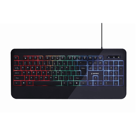 Gembird KB-UML-03 multimedia keyboard, backlit, US, black