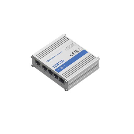 Teltonika | Switch | TSW110 | Unmanaged | Gigabit Ethernet (copper) ports quantity 5 | 10 Gbps (RJ-45) ports quantity 0 | SFP ports quantity 0 | SFP+ ports quantity 0 | Combo ports quantity 0 | PoE+ ports quantity 0 | Passive PoE ports quantity Possibility to power up through LAN port, not compatible with IEEE802.3af, 802.3at and 802.3bt standards | 24 month(s)
