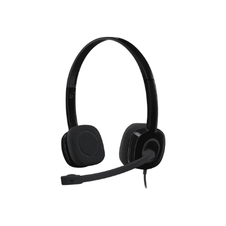 Logitech H151 wired stereo headset, black