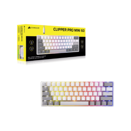 Corsair Clipper Pro Mini 60 Hall Effect gaming keyboard, white