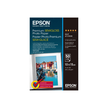 Epson Premium Semigloss poolläikiv fotopaber, 10×15 cm, 251 g/m², 50 lehte
