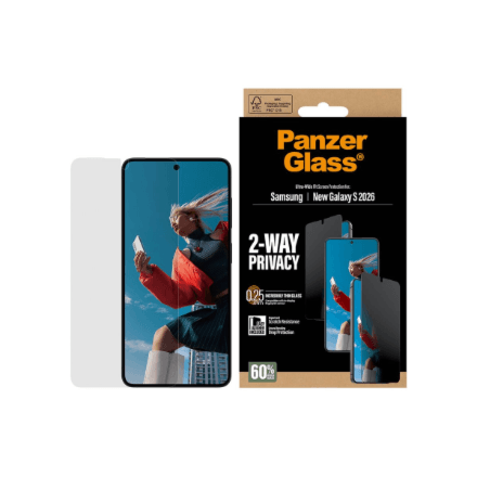 PanzerGlass 2-Way Privacy Screen Protector Samsung New Galaxy S26 | Ultra-Wide Fit w. EasyAligner | PanzerGlass