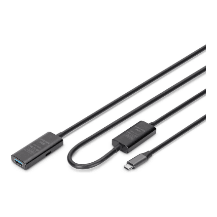 Aktiivne USB-C – USB-A pikenduskaabel Digitus, 10 m, USB 3.2 Gen 1