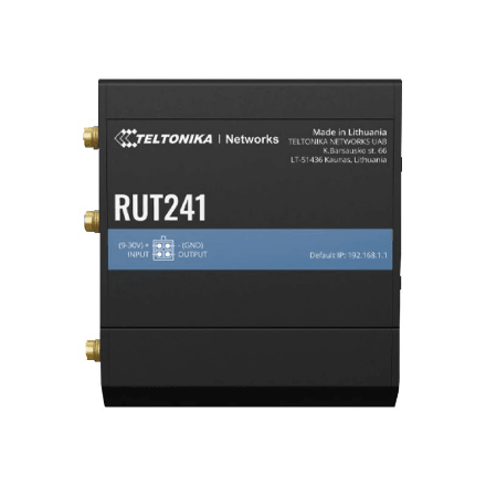 Teltonika | LTE Router | RUT241 | 802.11n | 10/100 Mbit/s | Ethernet LAN (RJ-45) ports 1 | Mesh Support No | MU-MiMO No | 2G/3G/4G | Antenna type 2 x SMA for LTE, 1 x RP-SMA for WiFi