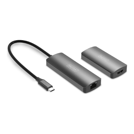 Видеоудлинитель USB-C – HDMI Digitus 4K, 30 м, чёрный, DS-55343
