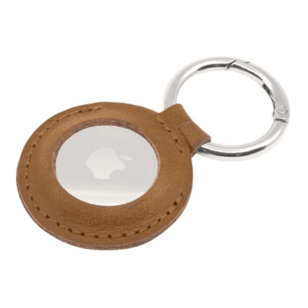 Fixed Case for AirTag, Genuine Cowhide Leather, Brown