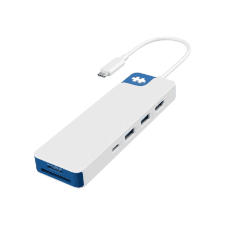 USB-C jagaja Hyper HyperDrive Flex, 8 porti, valge / sinine