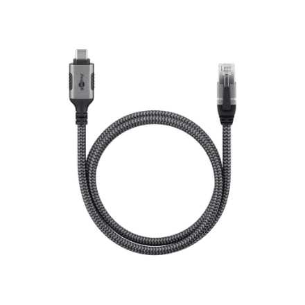 Goobay 70696 USB-A to RJ45 Ethernet cable, USB 3.1, 1 m, black