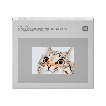 Xiaomi Portable Dye-Sublimation Photo Paper, 50 Sheets, 2x3-inch