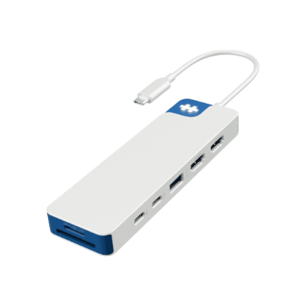 Док-станция Hyper HyperDrive Flex, 9 портов, 2 × HDMI 4K, бело-синяя