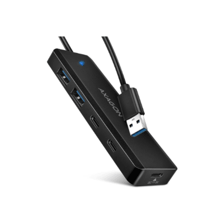 USB-jagur AXAGON HUE-C2A TRAVEL, USB-A ja USB-C pordid, 5 Gbit/s