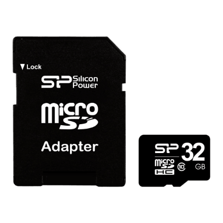 Silicon Power 32 GB MicroSDHC Class 10 Memory Card with SD Adapter