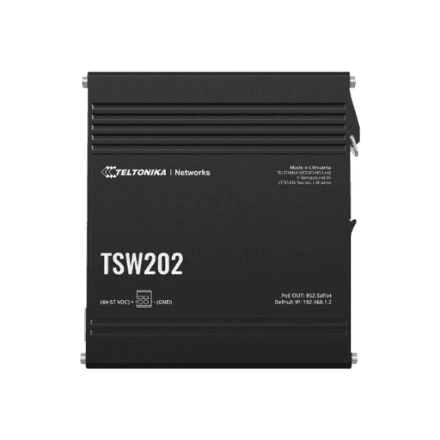 Teltonika TSW202 hallatav L2 switch, 8 porti, PoE+ ja 2 SFP