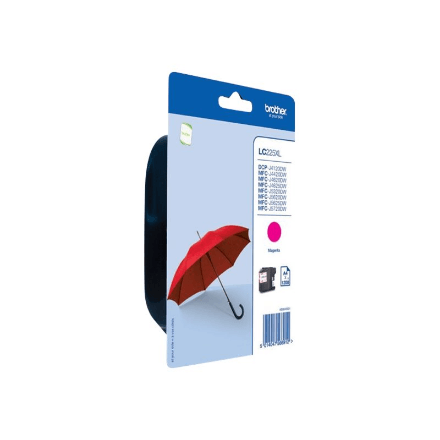 Brother LC225XLM tindikassett, magenta, 1200 lk