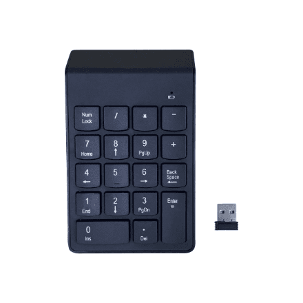 Gembird KPD-W-02 numeric keypad, wireless, 18 keys, black