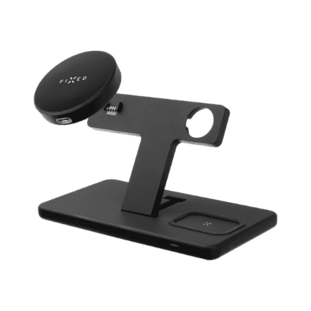 Fixed MagPowerstation 3-in-1 wireless charging stand with MagSafe, black