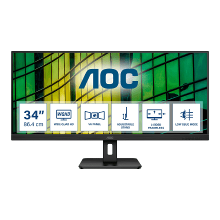 AOC U34E2M 34" VA WQHD 100 Hz ultrawide monitor