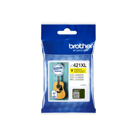 Brother LC421XLY ink cartridge, yellow, 500 pages