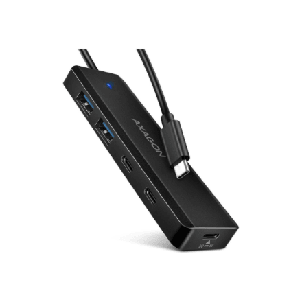 USB-C jagur AXAGON HUE-C2C TRAVEL, USB-A ja USB-C pordid, 5 Gbit/s