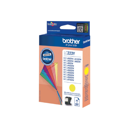 Brother LC223Y tindikassett, kollane, 600 lk