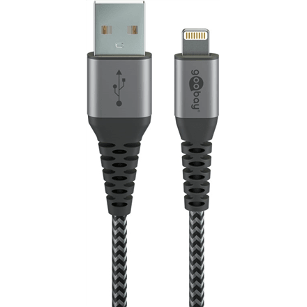 Lightning-kaabel Goobay 49268, USB-A – Lightning, tekstiilkate, 1 m