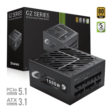 Gamemax GZ 1000G toiteplokk 1000 W, 80 PLUS Gold, täismodulaarne