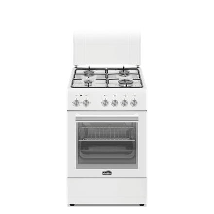 Simfer 4403SERBB gaasipliit elektriahjuga, 48 L, valge, 50 cm