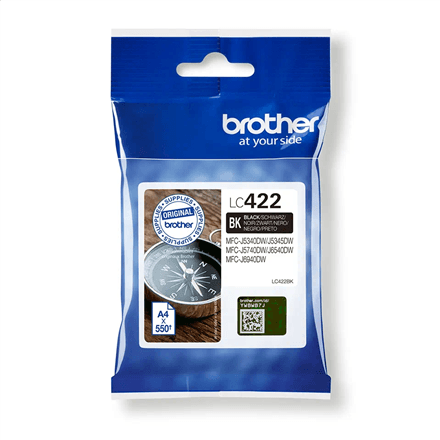 Картридж Brother LC422BK, чёрный, 550 стр.