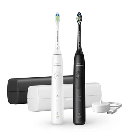 Philips HX7119/02 Sonicare Series 5500 | Electric Toothbrush, Duo pack | Rechargeable | For adults | Number of brush heads included 2 | Number of teeth brushing modes 2 | White/Black