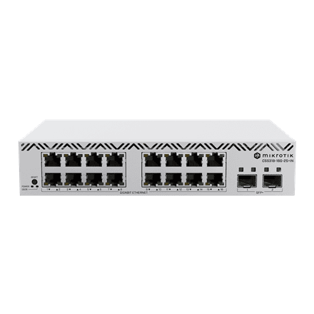 Коммутатор MikroTik CSS318-16G-2S+IN: 16 портов Gigabit, 2 SFP+