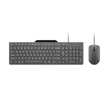 Комплект клавиатура и мышь Lenovo 310, проводной, USB-A, US English, серый