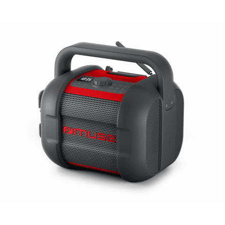 Muse M-968 BTR ehitusplatsi raadio, 40 W, IP64, must-punane