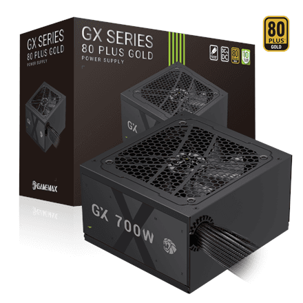 Gamemax GX 700G toiteplokk 700 W, 80 PLUS Gold, fikseeritud kaablid