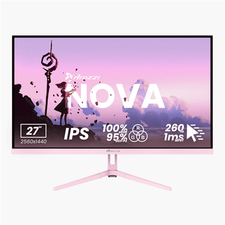 Arozzi Nova monitor, 27″ IPS, QHD, 260 Hz, pink