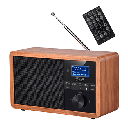 Raadio Adler AD 1184, DAB+, Bluetooth, must / pruun