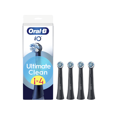 Oral-B | Replaceable toothbrush heads | iO UltimateClean | Heads | For adults | Number of brush heads included 4 | Black