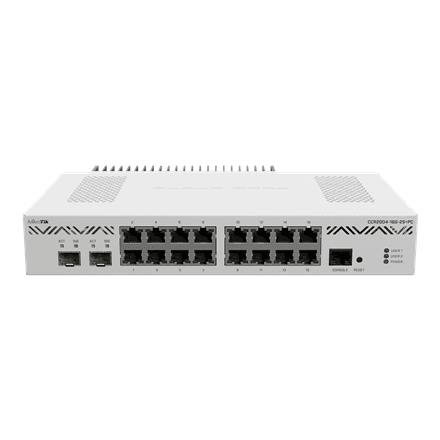 Роутер MikroTik CCR2004-16G-2S+PC, 16 гигабитных портов Ethernet