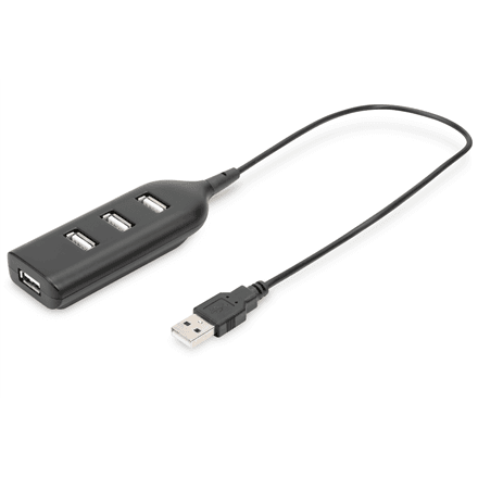 USB 2.0 jagaja Digitus, 4 porti, kaabliga, 0,3 m