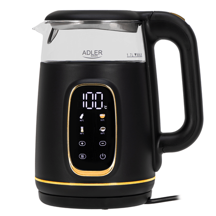 Adler AD 1305 kettle, black / gold, 1.7 l, 2200 W
