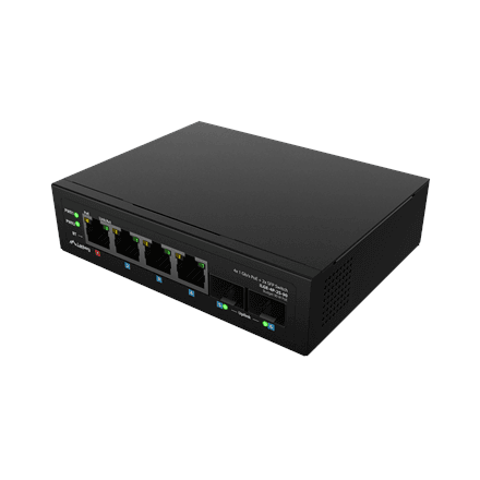 Lanberg ILGE-4P-2S-90 tööstuslik PoE switch DIN-liistule, 2 SFP pesa