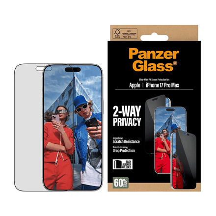 PanzerGlass Ultra-Wide Fit screen protector with EasyAligner, iPhone 17 Pro Max