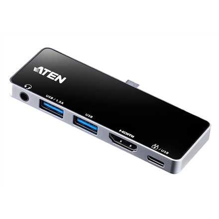 Дорожная док-станция Aten UH3238, USB-C, со сквозной зарядкой