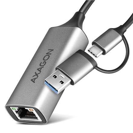 Võrguadapter AXAGON ADE-TXCA, Gigabit Ethernet, USB-C/USB-A, Nintendo Switch