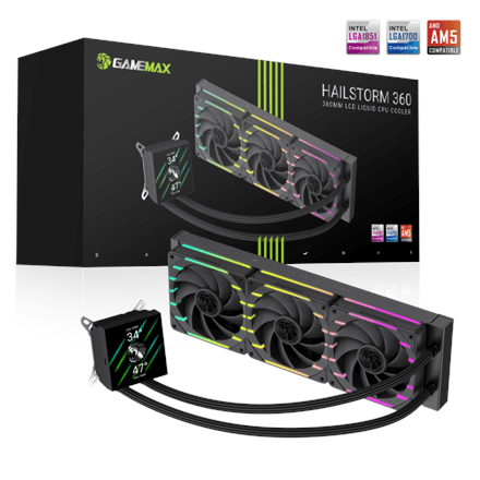 Жидкостное охлаждение Gamemax HAILSTORM 360 LCD BK