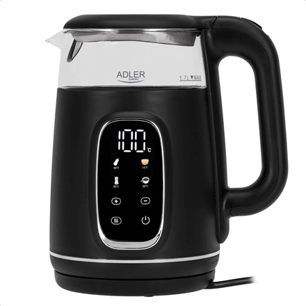 Adler AD 1305 Electric Kettle, 1.7 L, 2200 W, Black/Silver