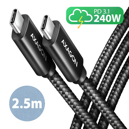 AXAGON | Data and charging USB 480Mbps cable, 2.5 m | BUCM2-CM25AB | USB-C to USB-C
