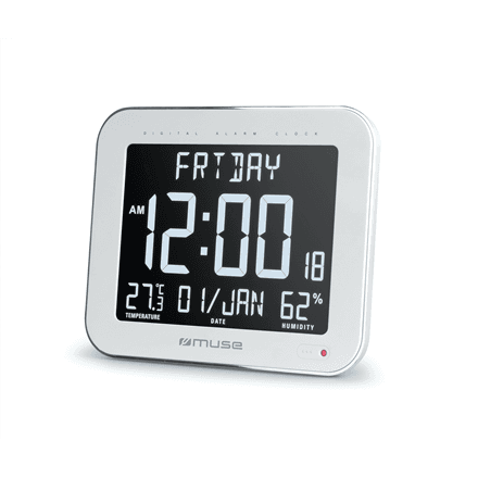Seinakell äratusega Muse M-090 WMC, valge